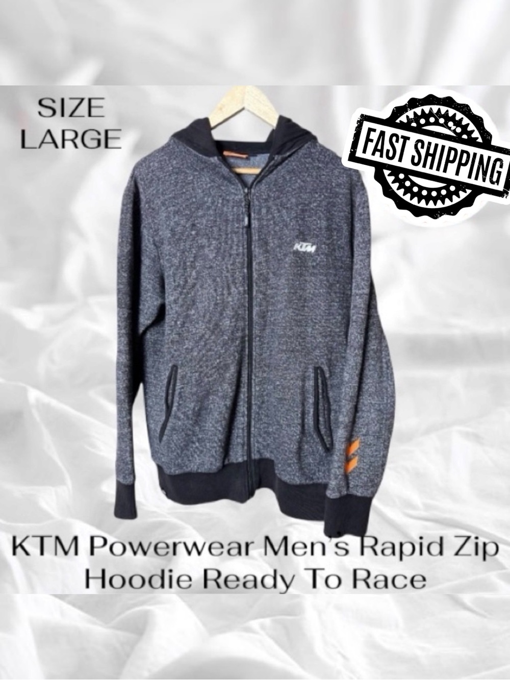KTM Powerwear Rapid Zip Hoodie Men’s Large Ready To Race FAST SHIPPING
